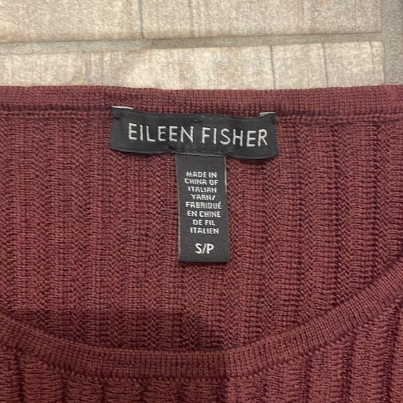 Eileen Fisher merino Wool Ribbed 3/4 Sleeve Crew Sweater - Picture 2 of 3